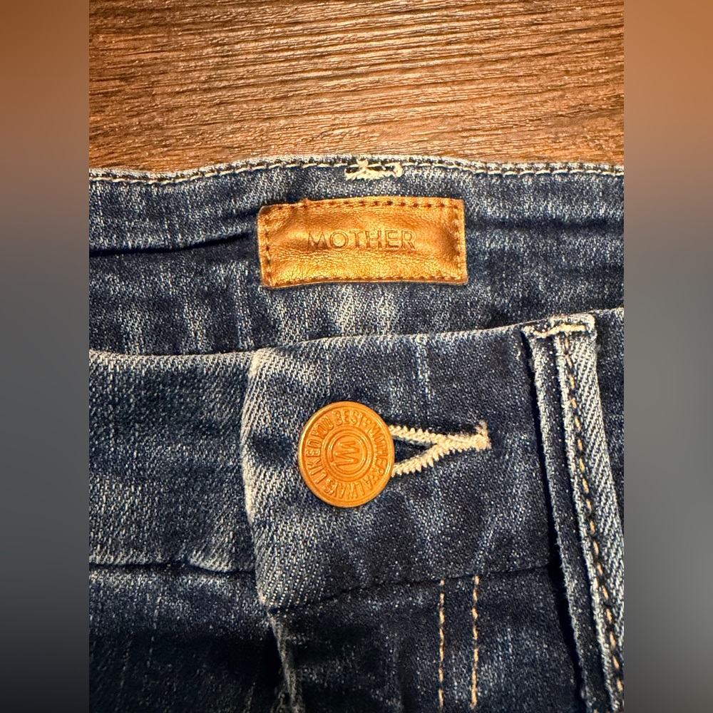 MOTHER Womens Jeans High Waisted Looker Teaming Up Skinny Dark Denim Jeans 25 - Picture 13 of 16